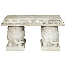 Design Toscano Grand Lion of John's Square Outdoor Garden Bench Seat, 29 inches wide, 15 inches tall, Cast Stone Resin, Antique Stone Finish