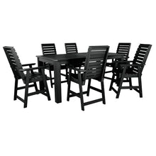Highwood AD-ST7WL2CO5BA-BKE Weatherly 7pc Rectangular Counter Height Dining Set 84" x 42", Black