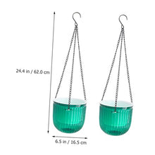 4 pcs Planters Hanging Garden Inch and Self Gray Fence for Chains Hooks Plants Resin Succulent Chain Plant Decorative Pots Round Containers Outdoor Indoor Basket (Greenx3pcs 16.5X15CMx3pcs)