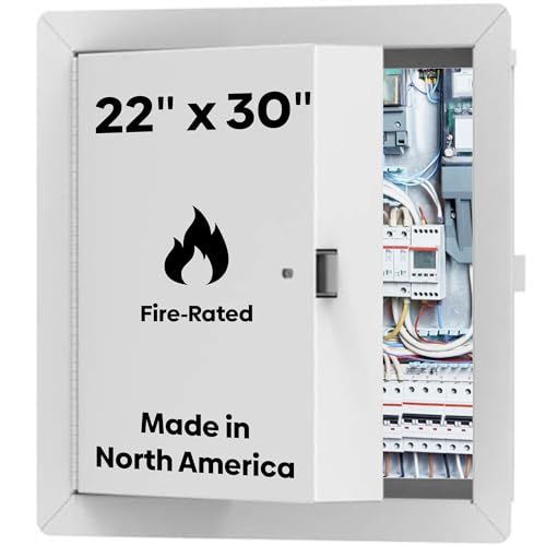 Best 22" x 30" Insulated Fire Rated Metal Access Panel - Insulated Wall Access Door with Flange, 3-Hour Rated, 20-Gauge Galvanneal Steel, LEED Compliant, BA-FRI