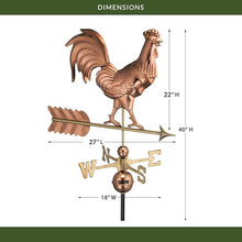 Good Directions Polished Copper Rooster Weathervane – Decorative Rooftop Accent for Barns, Homes, Sheds, and Cupolas – Durable & Handcrafted