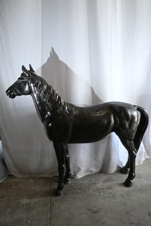 NIFAO Life Size Standing Silver Horse Large Aluminum, 76" L x 19" W x 65" H