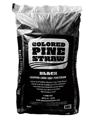 Colored Pine Straw Longleaf Pine Straw Mulch Black 90 Bags per Pallet 2,250 Sq. Ft.