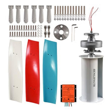 HENGJINGTR 8000W No Noise Wind Turbine Generator, 12V 24V 48V Free Alternative Energy Windmills with MPPT Hybrid Controller(3Blades) ﻿,220v