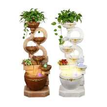 Outdoor Water Fountain Outdoor Water Fountains Decor Resin Indoor Fountain for Garden, Floor Patio, Deck, Porch, Backyard and Home Art (51.18inch)(Yellow)