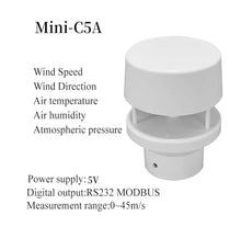 Mini-C5A Wind Speed Measurement Direction Sensor, Agriculture Compact Weather Station(Mini-C5A RS232-5V)