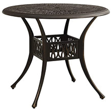 LPERTGFHU Patio Table Cast Aluminum Outdoor Bistro Furniture 35.4 inch Diameter Bronze Metal Garden Tea Table with Umbrella Hole