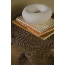 Moe's Home Collection Emmeline Outdoor Side Table, Round, Aluminum Frame, Woven Synthetic Hyacinth, Rust Resistant, Natural