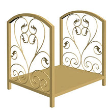 DJVHSRI Firewood Storage Rack Iron Flooring Black Gold Firewood Rack New Home Firewood Storage Shelf,