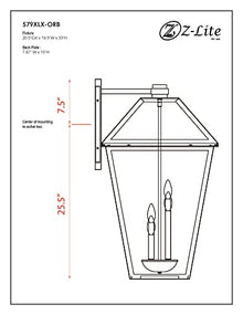 Z-Lite Talbot Outdoor Wall Sconce 4-Light 240W Oil Rubbed Bronze