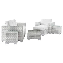America Luxury - Outdoor Lounge Sectional Sofa Chair Set Rattan Wicker Grey White
