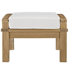 Modway EEI-1152-NAT-WHI-SET Marina Premium Grade A Teak Wood Outdoor Patio Ottoman, Natural White