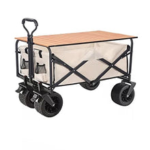 HBJWOV Folding Cart Portable Foldable 150L Large Capacity Multifunction Cart Outdoor Camping Table Light Wagon BBQ Trolley(E)
