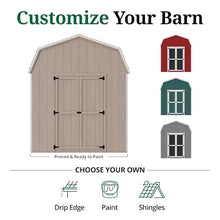 Little Cottage Co. 8x10 Value Gambrel Barn with 6 ft. Sidewalls with Floor, Outdoor Wood Storage Shed Do-It-Yourself Precut Kit