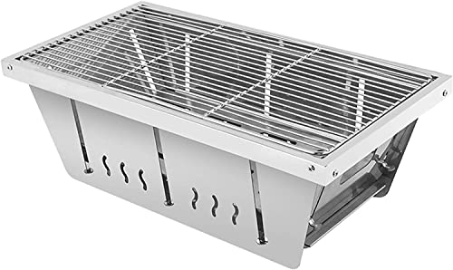 NEWCES Safety Certification BBQ Grill Charcoal Barbecue Grill w/Storage Bag Folding Portable Smoker Grill Stainless Steel Barbeque Grill for Grills & Outdoor Cooking