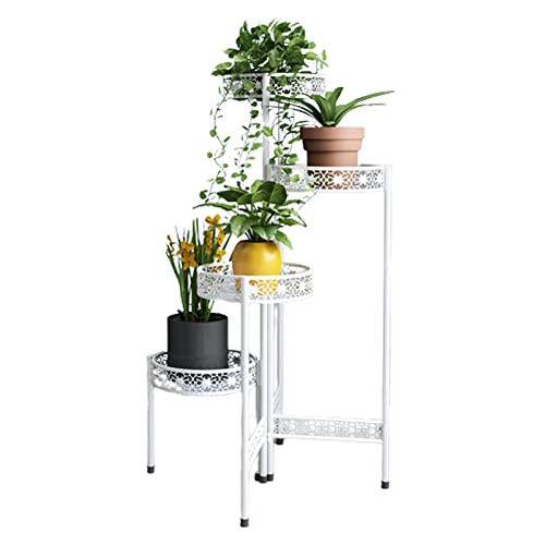 OJKJGYTF Balcony Wrought Iron Flower Pot Shelf European Style Simple Light Luxury Indoor Flower Shop Green Plant Shelf Multi-Layer Floor Flower Stand