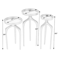 Afuera Living Outdoor Scatter Tables Set of 3, Cast Aluminum, Black Finish, Round Tops with Raised Edges, Modern Industrial Style, Versatile Use as Side Tables or Plant Stands, Fully Assembled