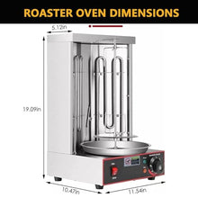 Barbecue Stove,Vertical Rotisserie,Grill Machine, Electric Vertical Kebab Gyro Grill Machine, Rotisserie Broiler Machine with 2 Heating Tubes and Meat Catch Pan,Electric