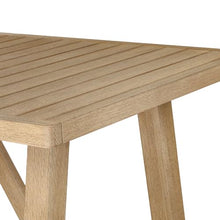 Armen Living Delfina 63" Rectangular Outdoor Dining Table in Natural Eucalyptus – Seats 4
