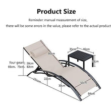 EESHHA Outdoor Deck Chairs,Patio Chaise Lounge Chair Set with Side Table Outdoor Pool Adjustable Recliner Chairs for Outside Beach Poolside Sunbathing Tanning Lounge Dark Grey