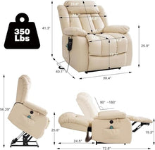 HTERWQEA Infinite Position Power Lift Recliner Chair with Heat and Massage