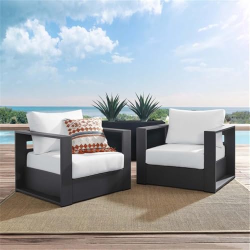 Modway Tahoe Aluminum 2-Piece Patio Set Gray White