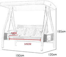 Large Outdoor Porch Swing Garden Patio Swing Chair Porch Swing with Stand Outside Furniture Outdoor Swing Rocking Chair, Cushion Waterproof Polyester Cloth Garden Recliner(190*120*185cm)