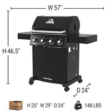 Broil King, 865057, Crown 410, Natural Gas (NG), 4-Burner, Black-410