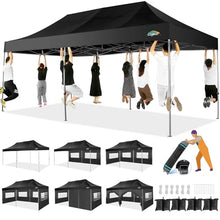 COBIZI 10x20 Heavy Duty Pop Up Canopy Tent with Sidewalls, Easy Up Canopy