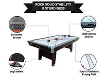 PUCK Atlas 7-Foot Air Hockey Table with Table Tennis Top White