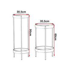 KAJIAO 2 Tiers Flower Stand Garden Patio Metal Planter Pot Rack Decorative Standing Living Room Display Shelf Holder for Indoor Outdoor Balcony Decor - White(S+L)