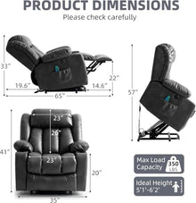 KTYUERGHK Power Lift Recliner Chair with Massage Heat for Elderly Adults