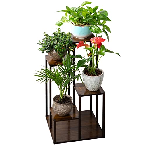 RWGOVLU Flower Stand Plant Stands, Planter Pot Holder Shelf, Indoor Outdoor Flower Display Organizer Storage Rack, Heavy Duty Planter Plant Stand