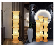GTEFSWS Handmade Weaving Column Floor Lamp Modern Standing Light One Color
