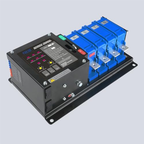 BOBYK ATS YES1-125NA PC Class Dual Power 2P 3P 4P 60A 100A 125A Automatic Transfer Switches 400V 220V Generator, Black