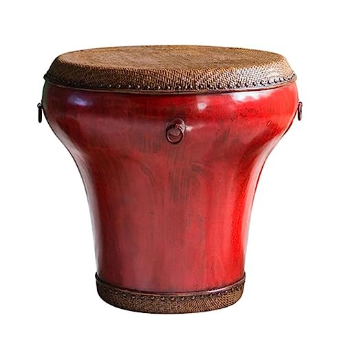 Coffee Table Drum Shaped Coffee Table Side End Table for Living Room Entryway Kitchen Patio Garden Balcony, Retro Wooden Sofa Tables Round Tea Table Decorative Side Table