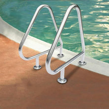 BSNANCA Swimming Pool handrails, 304 Stainless Steel Swimming Pool Handles, spa handrails, Slope buffers, no Embedded, 2PCS / Silver / 81×56×90cm