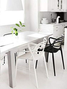 2xhome Set of 6 White Modern Dining Room Chairs