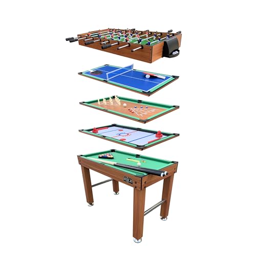 KICK Hexad 48″ 6-in-1 Multi Game Table Brown