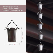 YUSIWOAL Pewter Petal Rain Chain for Gutter Downspout Alternative Outdoor Garden Decoration(300cm (118 1/8)