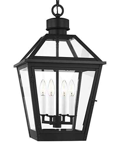 Generation Lighting-Hyannis-4 Light Large Outdoor Pendant-24 Inch Tall and 13.75 Inch Wide-Textured Black Finish