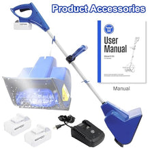 Eastnmythet Hand-Pushed Snow Blower, Electric Snow Shovel Cordless, 24V 4.0Ah Snowblower Snow Thrower for School Road Property Home,2 Battery