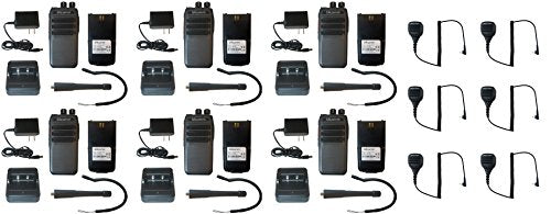 SRcommunications QTY 6 SR-D1U DMR Portable Radio with Speaker Microphone 400-470MHz 256 Channels 16 Zones Clear
