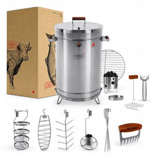 INGRILL Medium 25 lbs Vertical Stainless Steel Barrel Smoker Grill, 3-in-1 Charcoal BBQ to Smoke, Grill & Bake, Low-Smoke Design with Complete Accessory Kit for Backyard, Patio & Camping