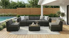 Ohana Depot Fully Assembled 7 Piece Outdoor Patio Furniture with Sunbrella Taupe 6-inch All-Weather Rainshield Cushions and Oversized Seats
