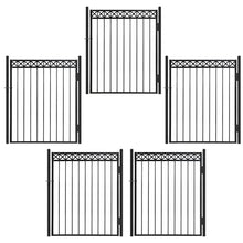 Fencer Wire Heavy Duty Flat Top X-Pattern Decorative Fence Gate Black 5FT x 4FT, Pack of 5
