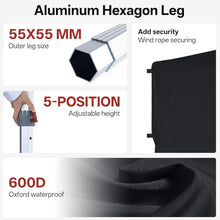 ABCCANOPY Aluminum Hexagon Tent 10x15 Commercial 600D Canopy Black