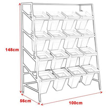 Ligedamai Metal Flower Display Stand with Buckets, 4 Tiered Stepped Storage Rack with Wheels for Outdoor Plant and Pot Organization(A,4 Layers)