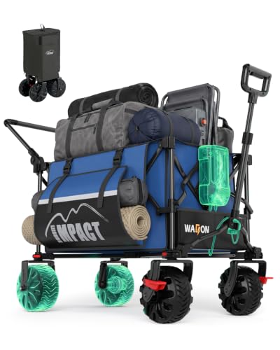 Push & Pull Electric Wagon Cart Foldable with 24,000mAh Removable Battery