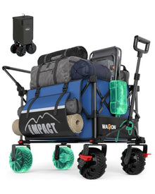 Push & Pull Electric Wagon Cart Foldable with 24,000mAh Removable Battery